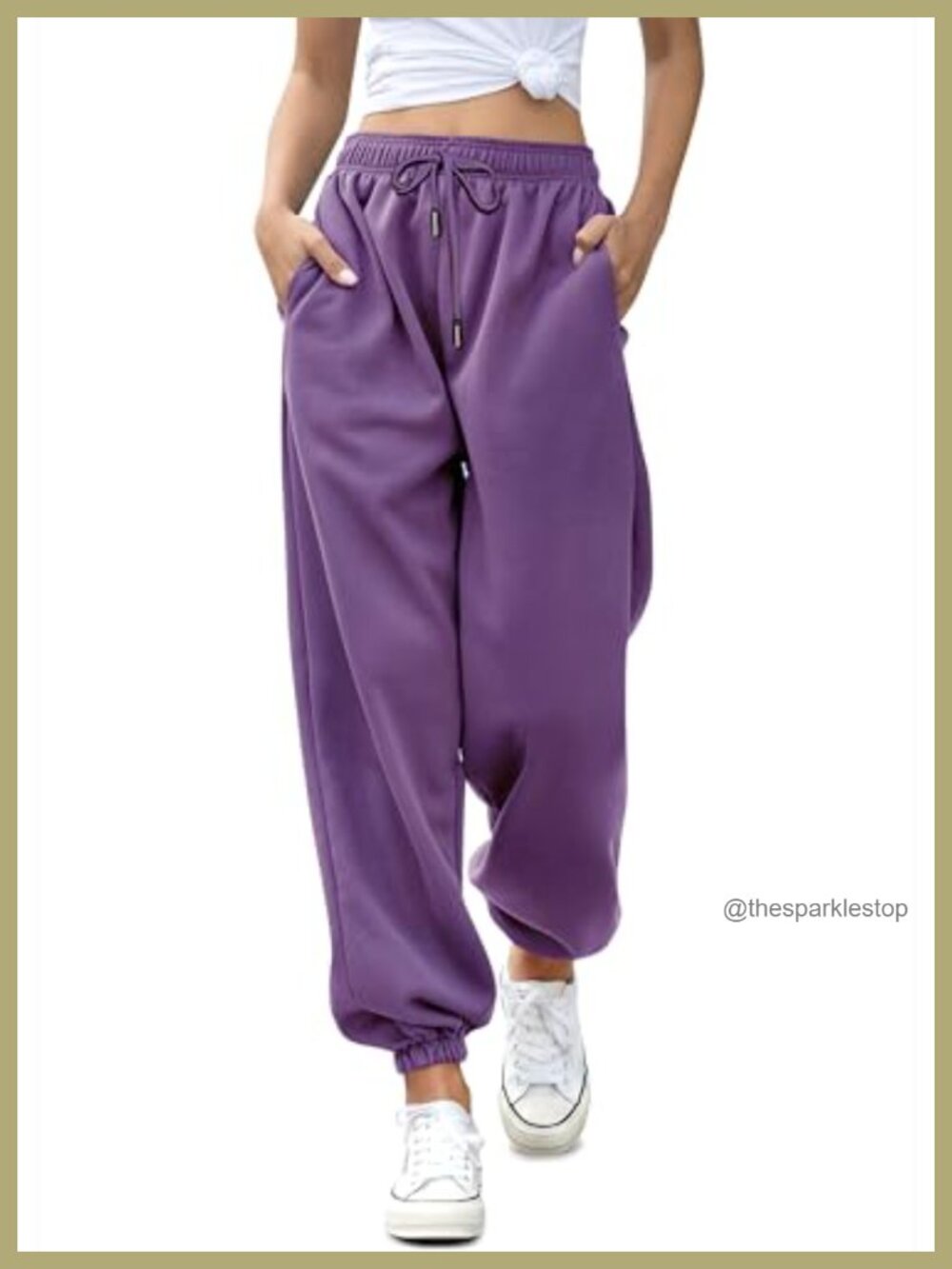 High Waist Drawstring Sweatpants with Pockets Loose Fit Lounge Joggers
